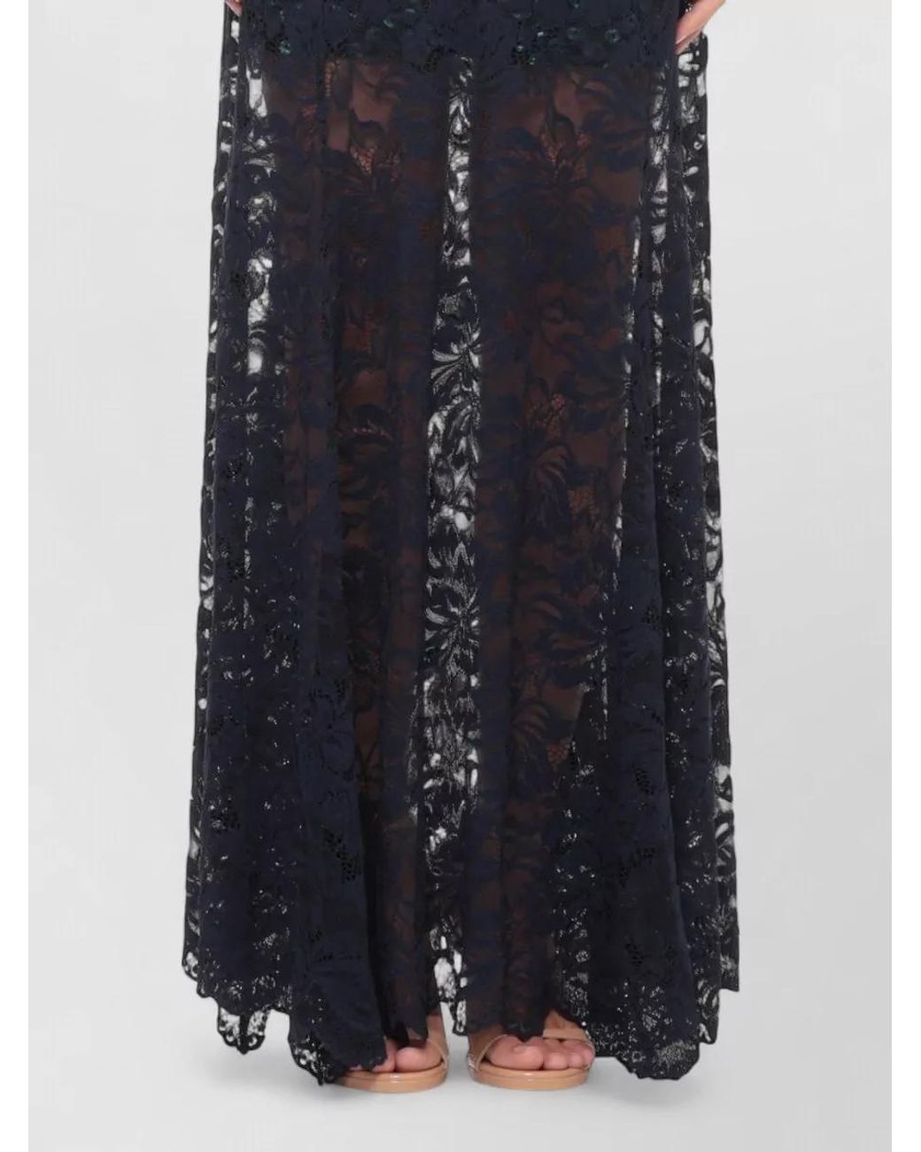 Rabanne Blue Lace Midi Beach Dress