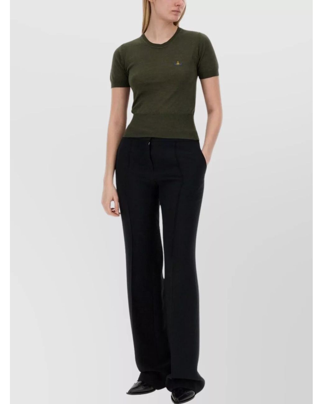 Vivienne Westwood Green Silk Wool Knit Top