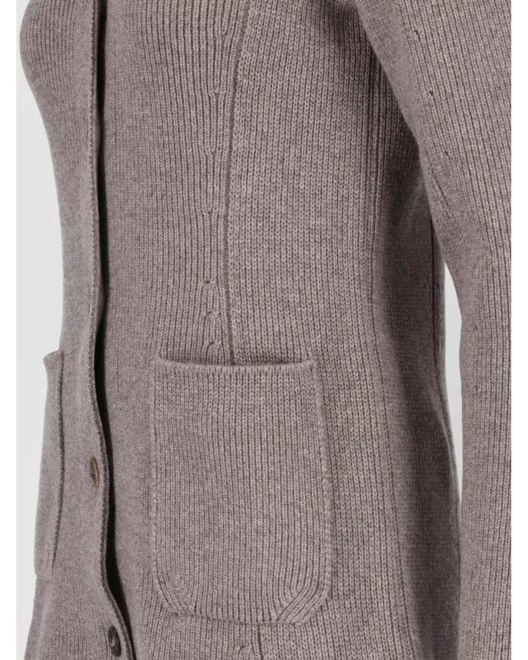 Malo Brown Cashmere Crewneck Fitted Jacket