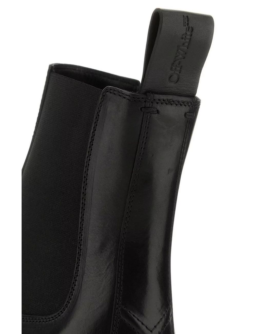 Off-White c/o Virgil Abloh Black Leather Combat Ankle Boots for men