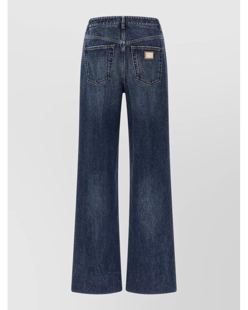 Dolce & Gabbana Blue High-Rise Wide-Leg Denim Jeans