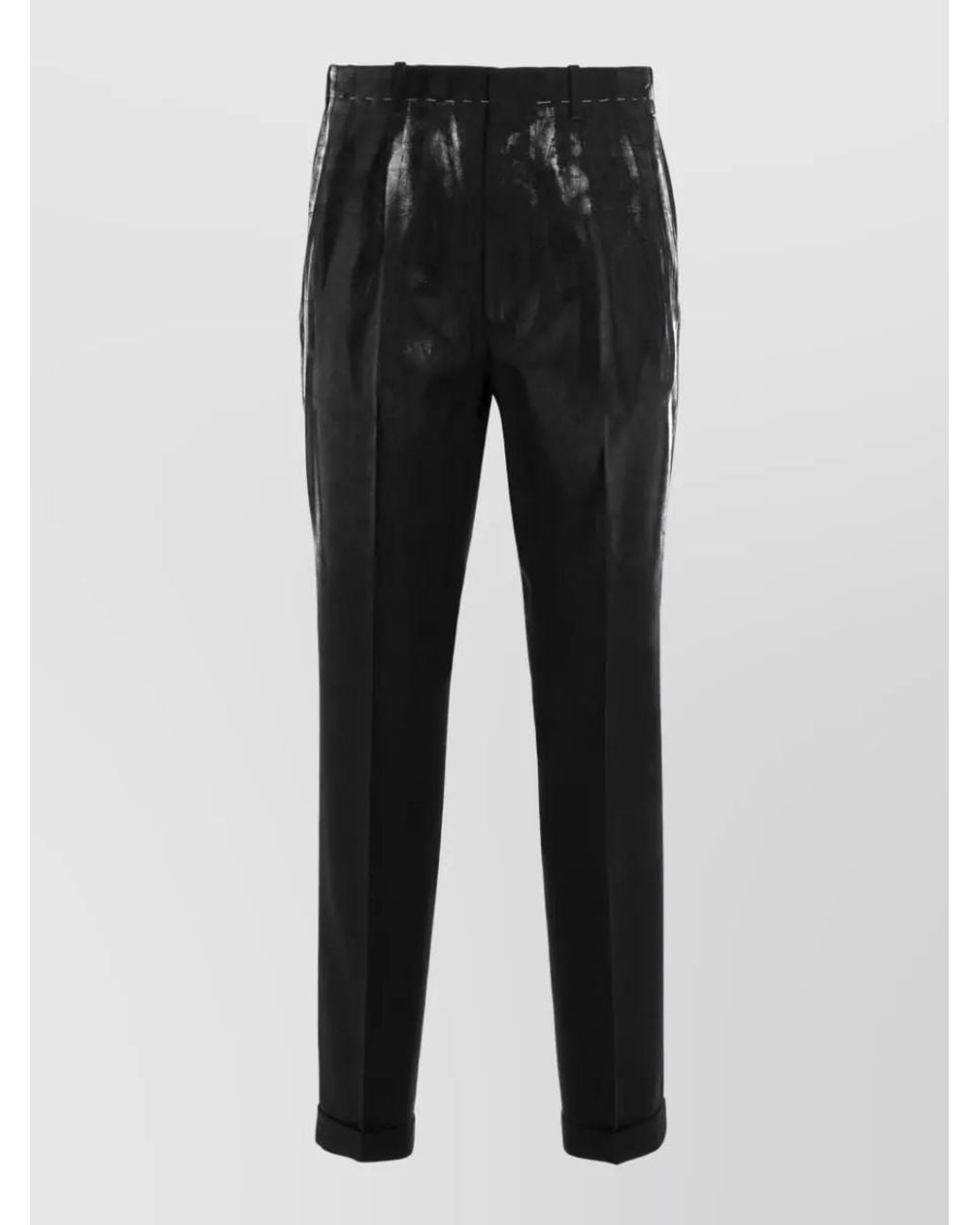 Maison Margiela Black Virgin Wool Straight-Leg Tailored Trousers for men