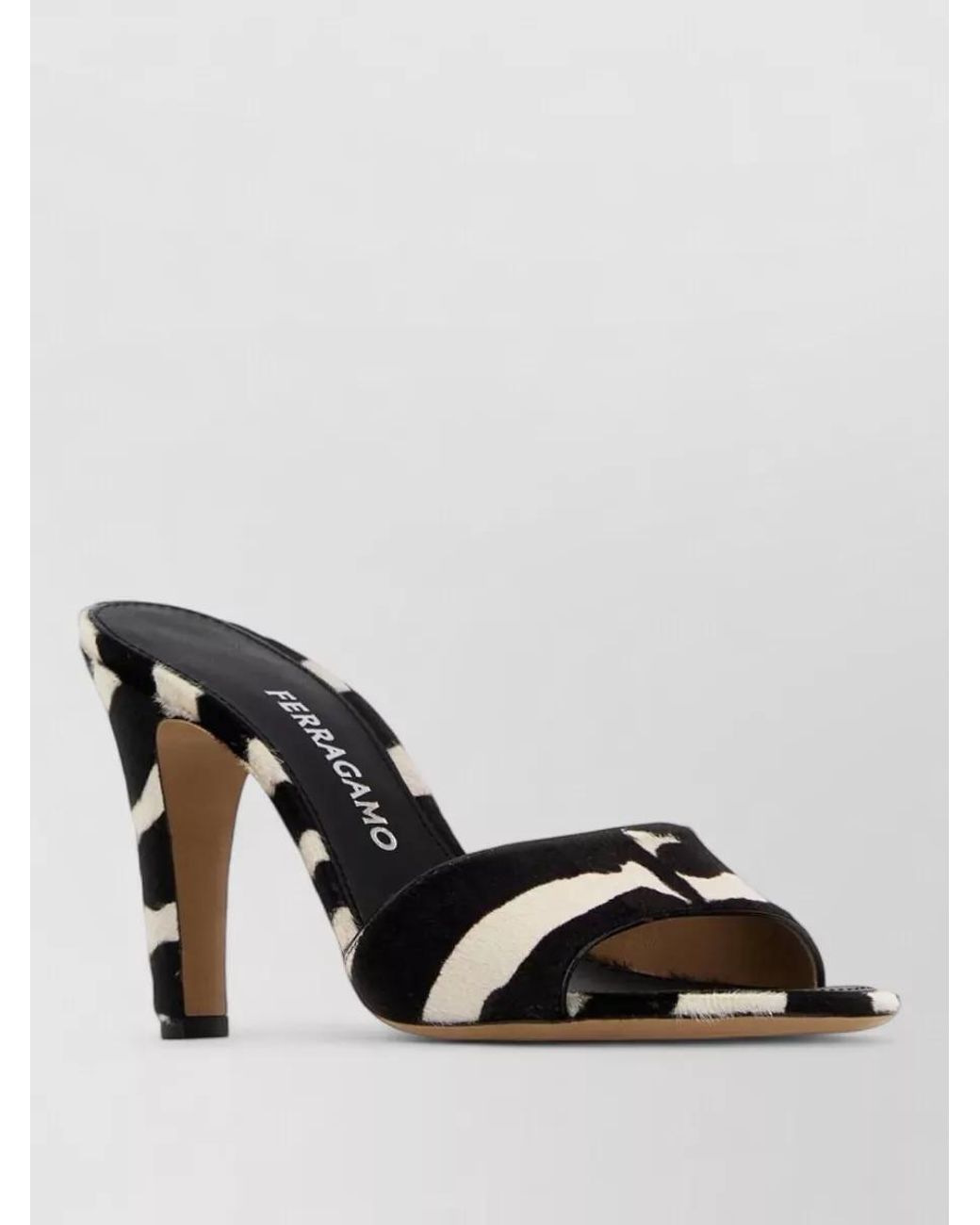 Ferragamo Multicolor Leather Printed Mules