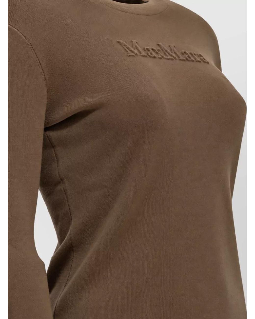 Max Mara Brown Virgin Wool Round Neck Jumper