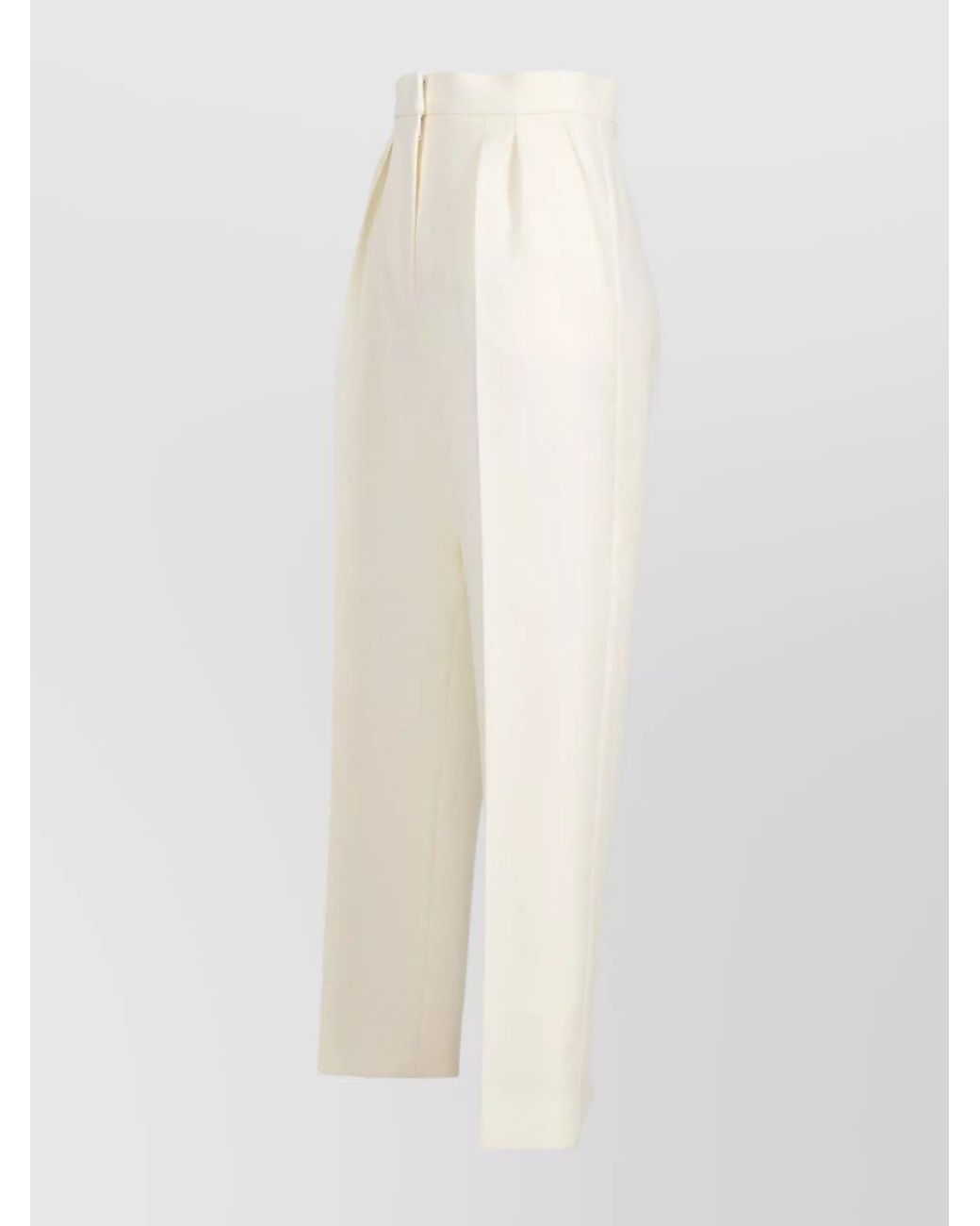 Max Mara White Virgin Wool High-Rise Cropped Straight-Leg Slim-Fit Tailored Trousers