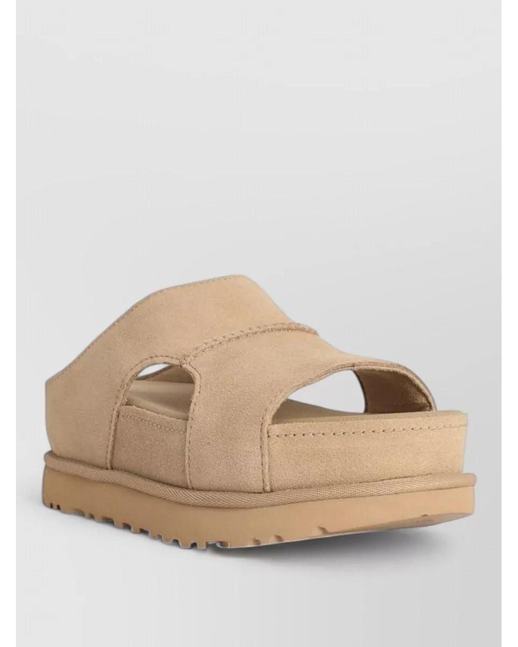 Ugg Natural Leather Cutout Platform Slides