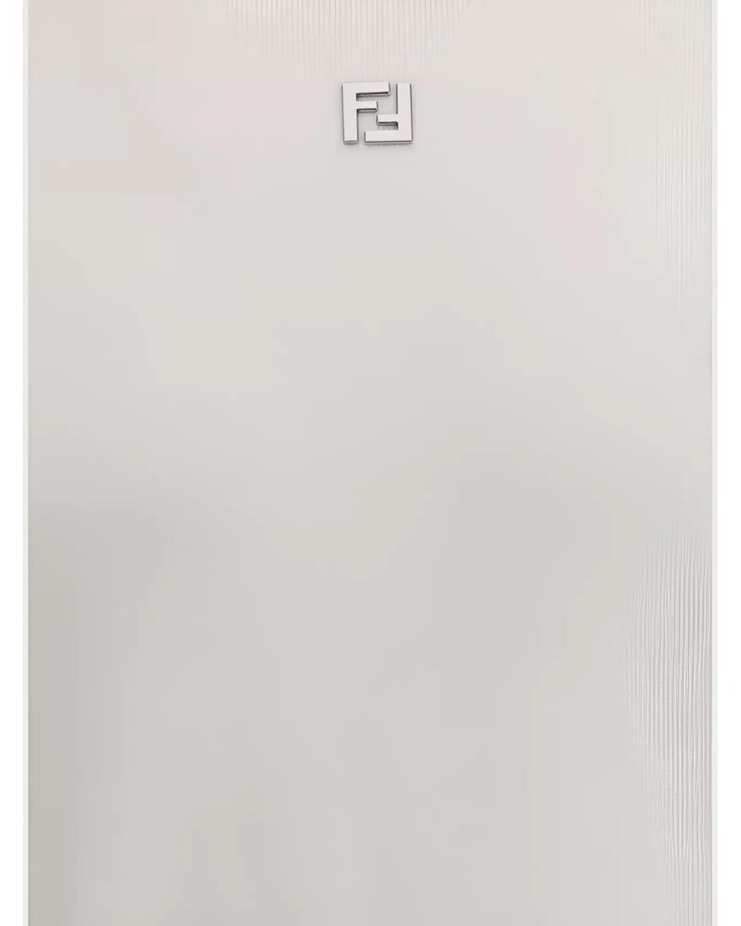 Fendi White Ff Sweater With Ribbed Crew Neck for men