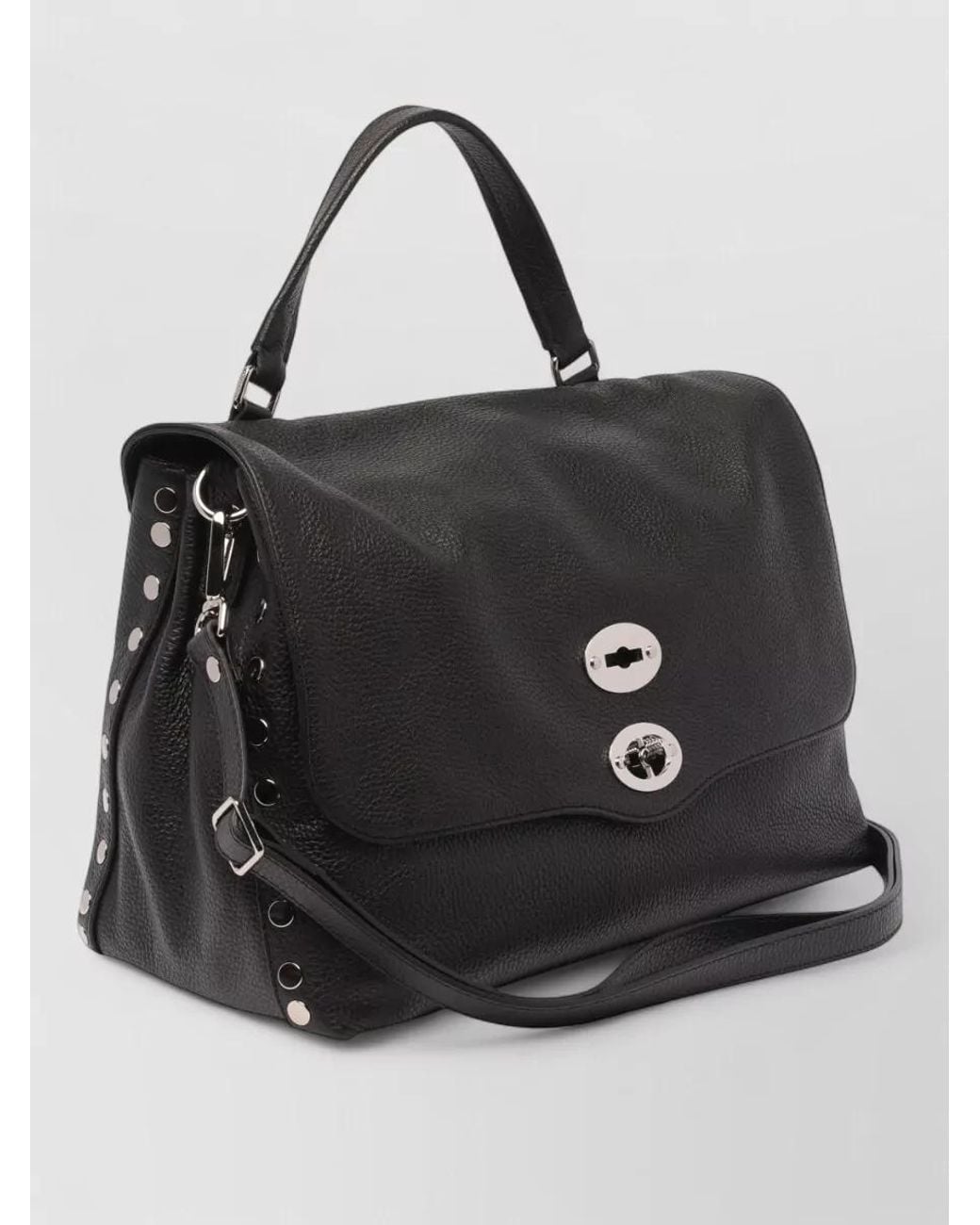 Zanellato Black Leather Medium Tote Bag