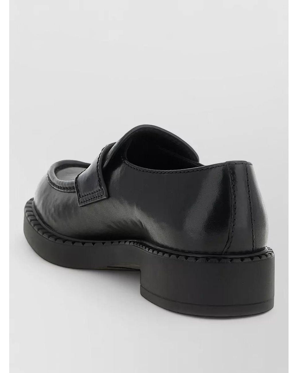 Prada Black Leather Monk Shoes for men