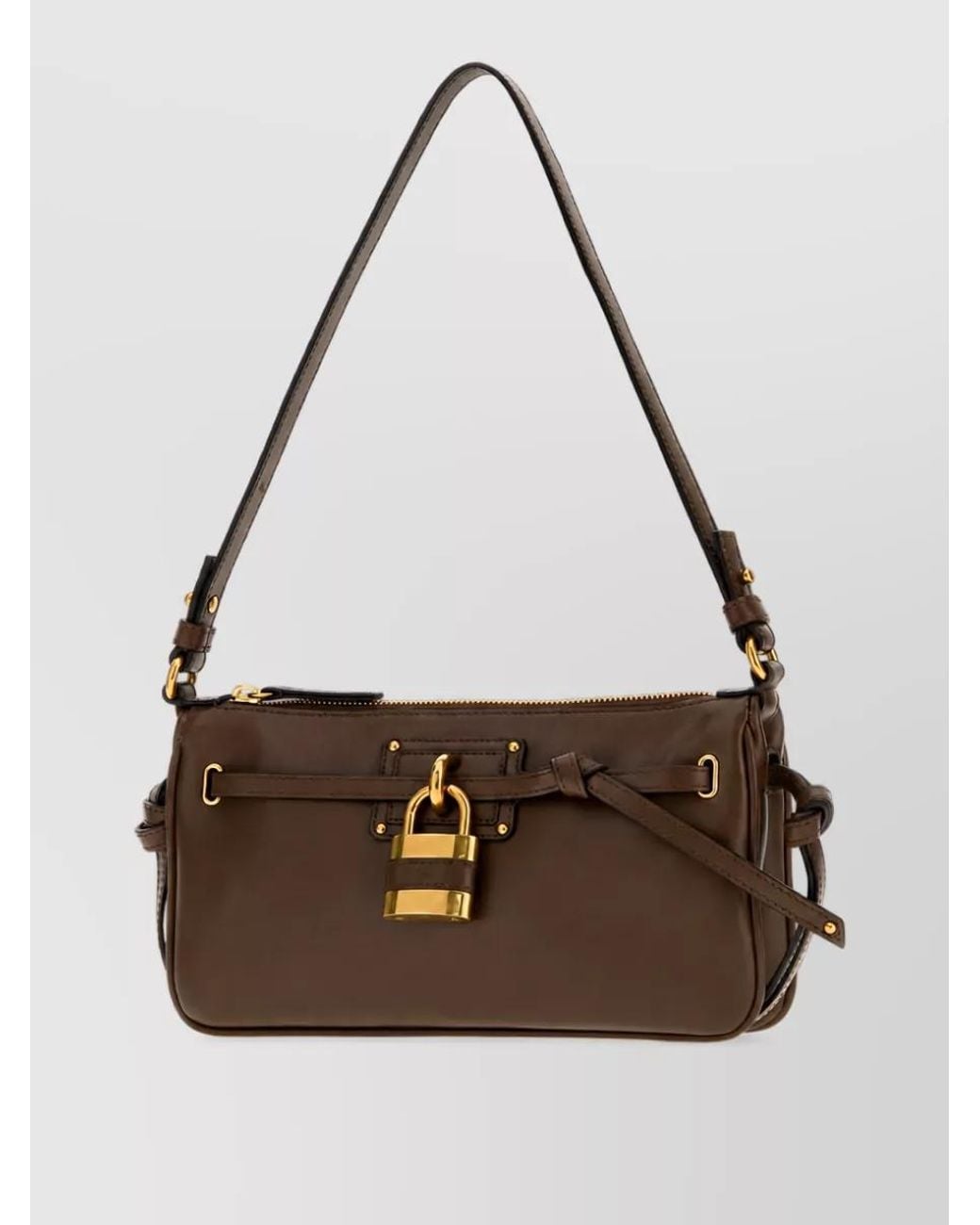Chloé Brown Paddington Mini Leather Clutch Bag