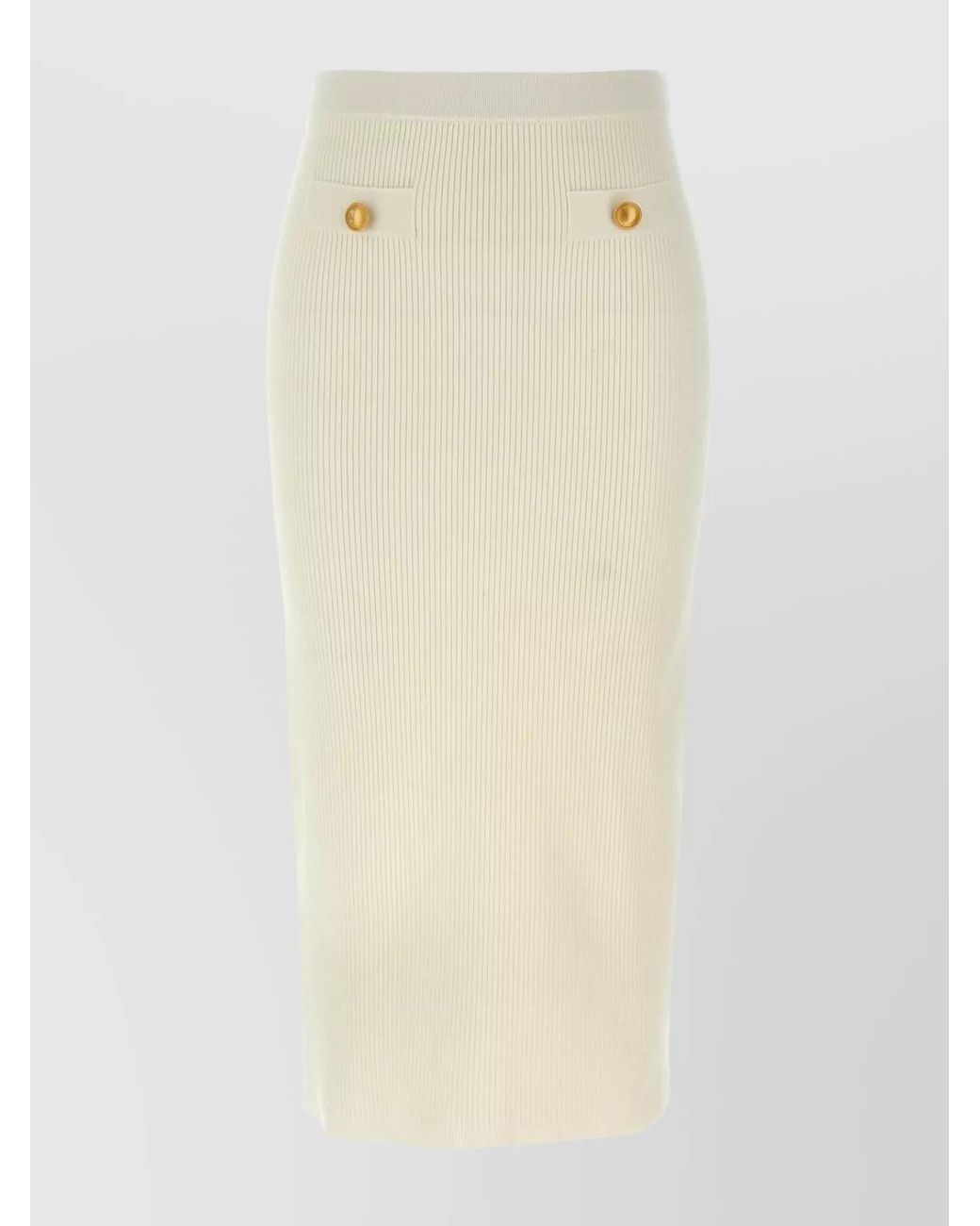 Alessandra Rich Natural Cashmere Midi Skirt