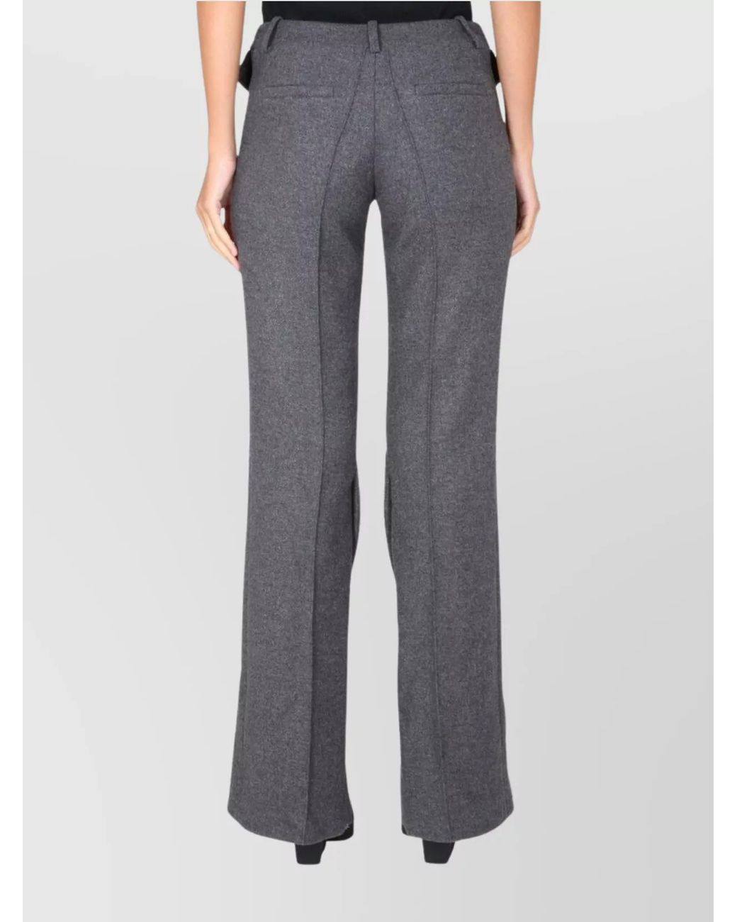 The Mannei Gray Wool Tailored Trousers