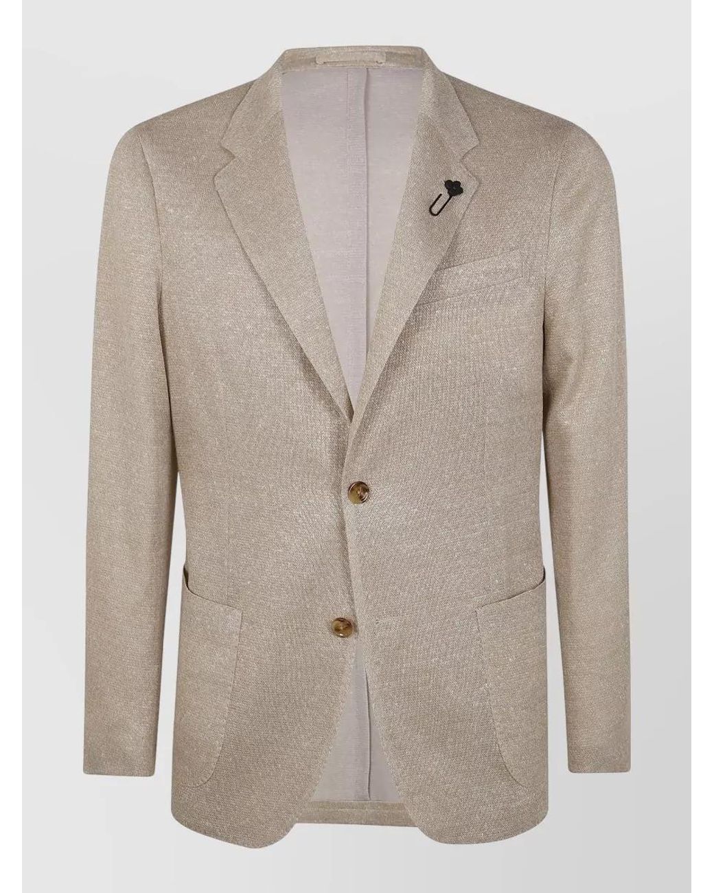 Lardini Natural Knitted Suit Jacket for men