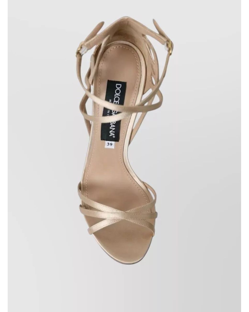 Dolce & Gabbana Natural Satin Ankle Strap Sandals
