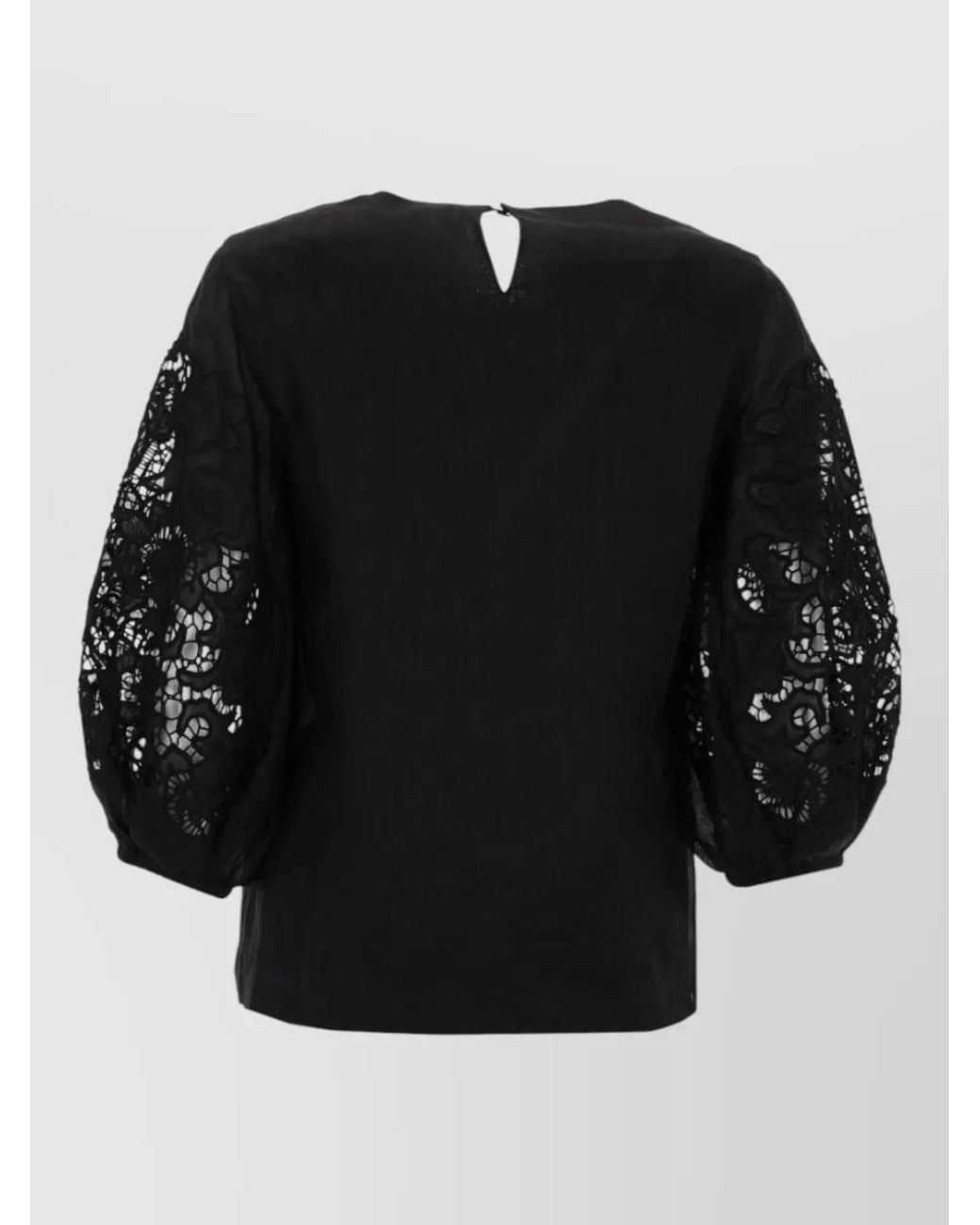 Max Mara Black Lace Sleeve Blouse