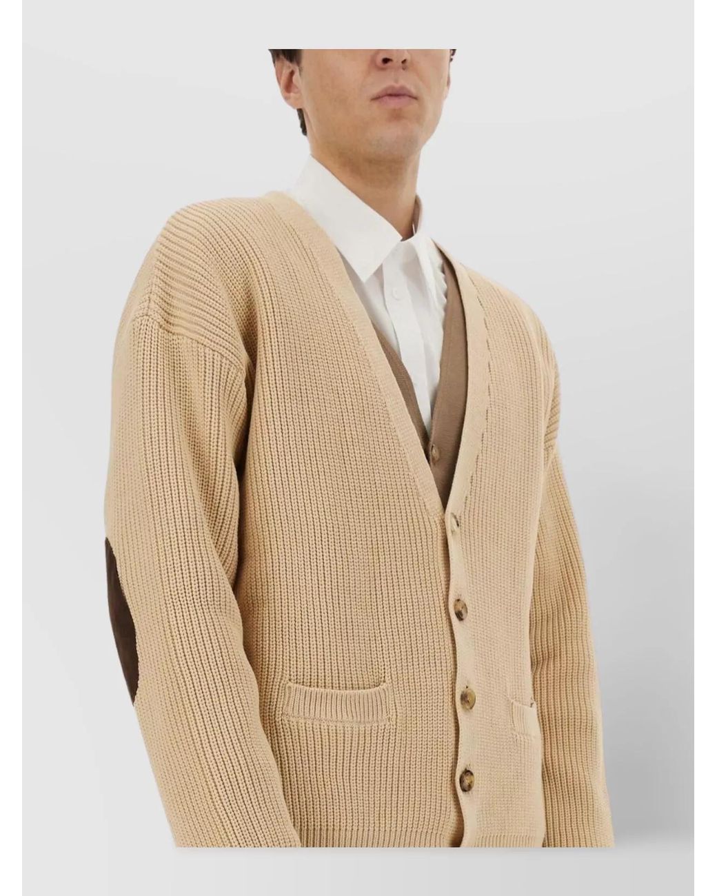 Moschino Natural Regular-Fit Organic Cotton-Blend Cardigan for men
