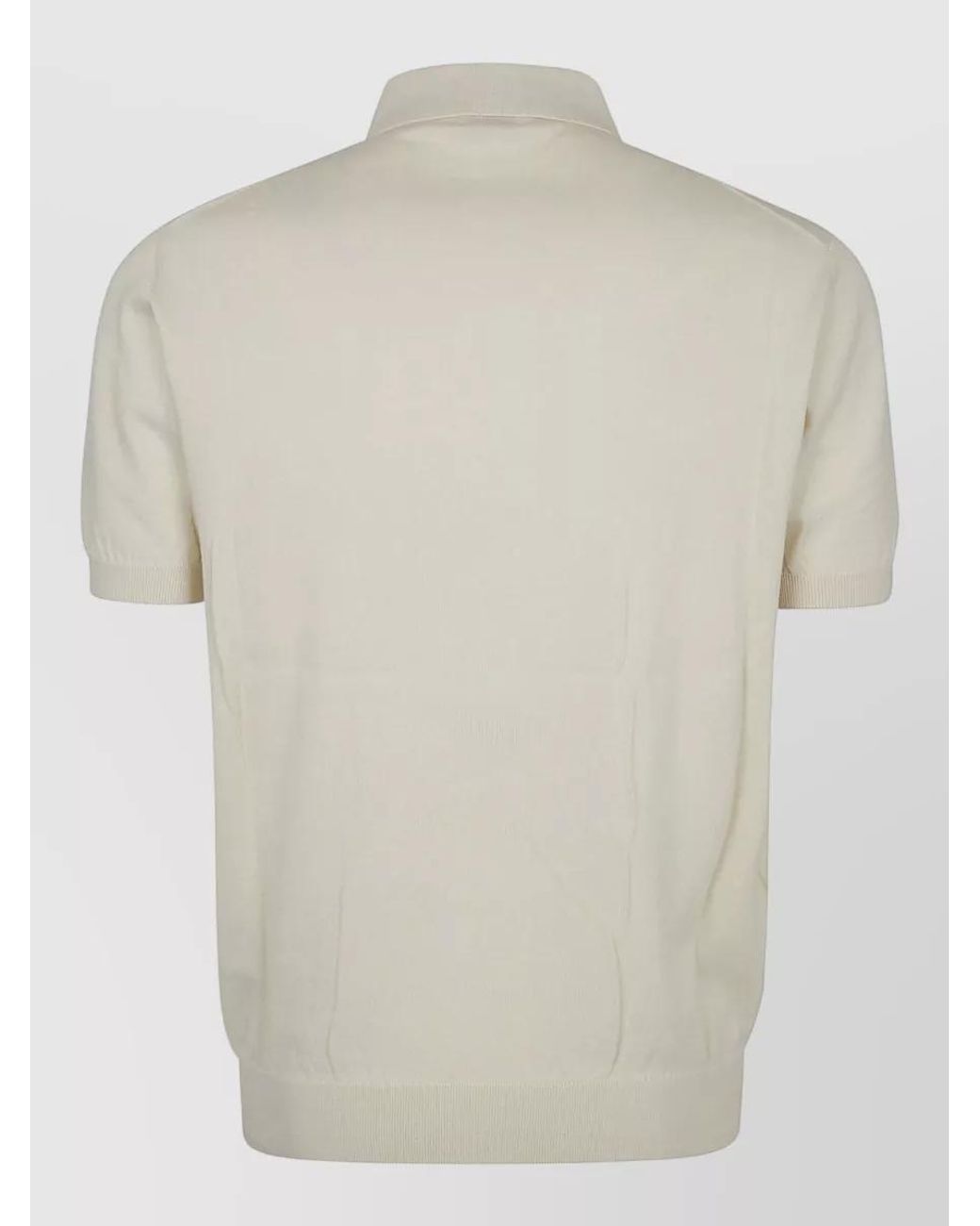 Etro Natural Knitted Cotton Short-Sleeve Polo Shirt for men