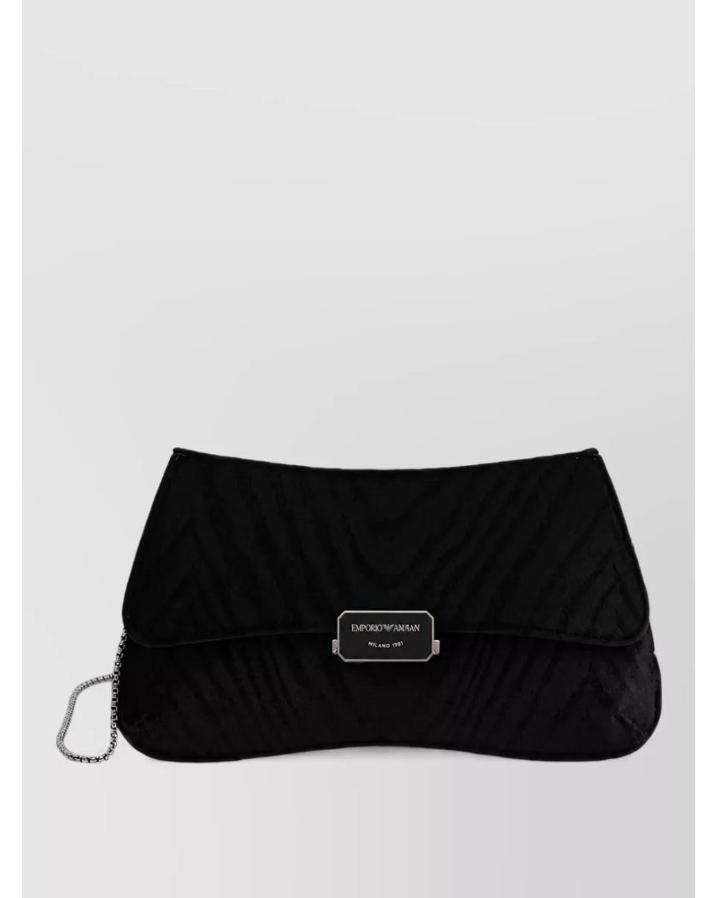 Emporio Armani Black Velvet Clutch Bag