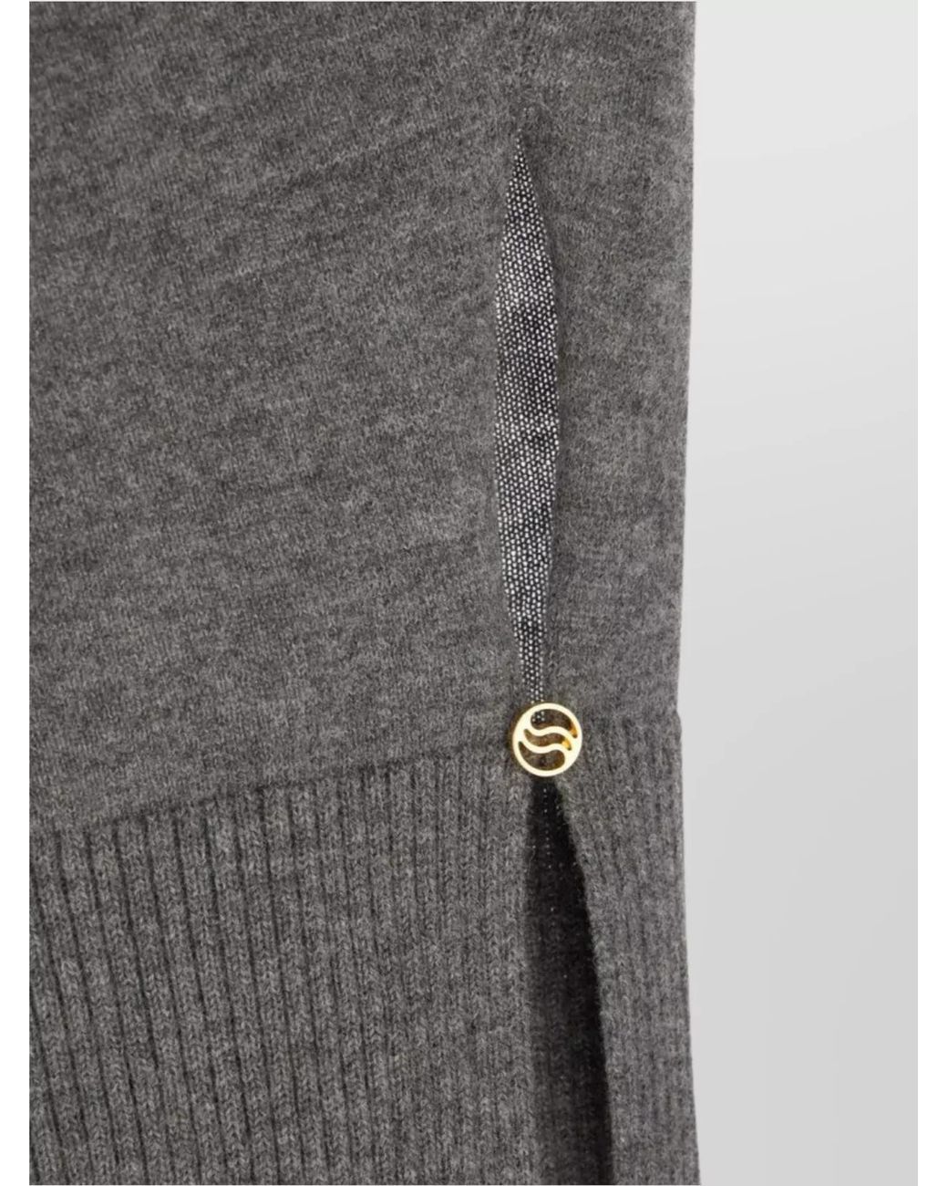 Stella McCartney Gray Virgin Wool Ribbed Crew-Neck Loose-Fit Jumper