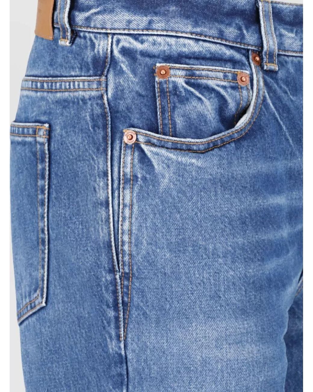 Saint Laurent Blue Straight-Leg Denim Jeans