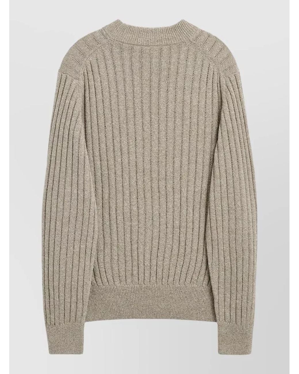 sunflower Gray Ribbed Crewneck Sweater for men