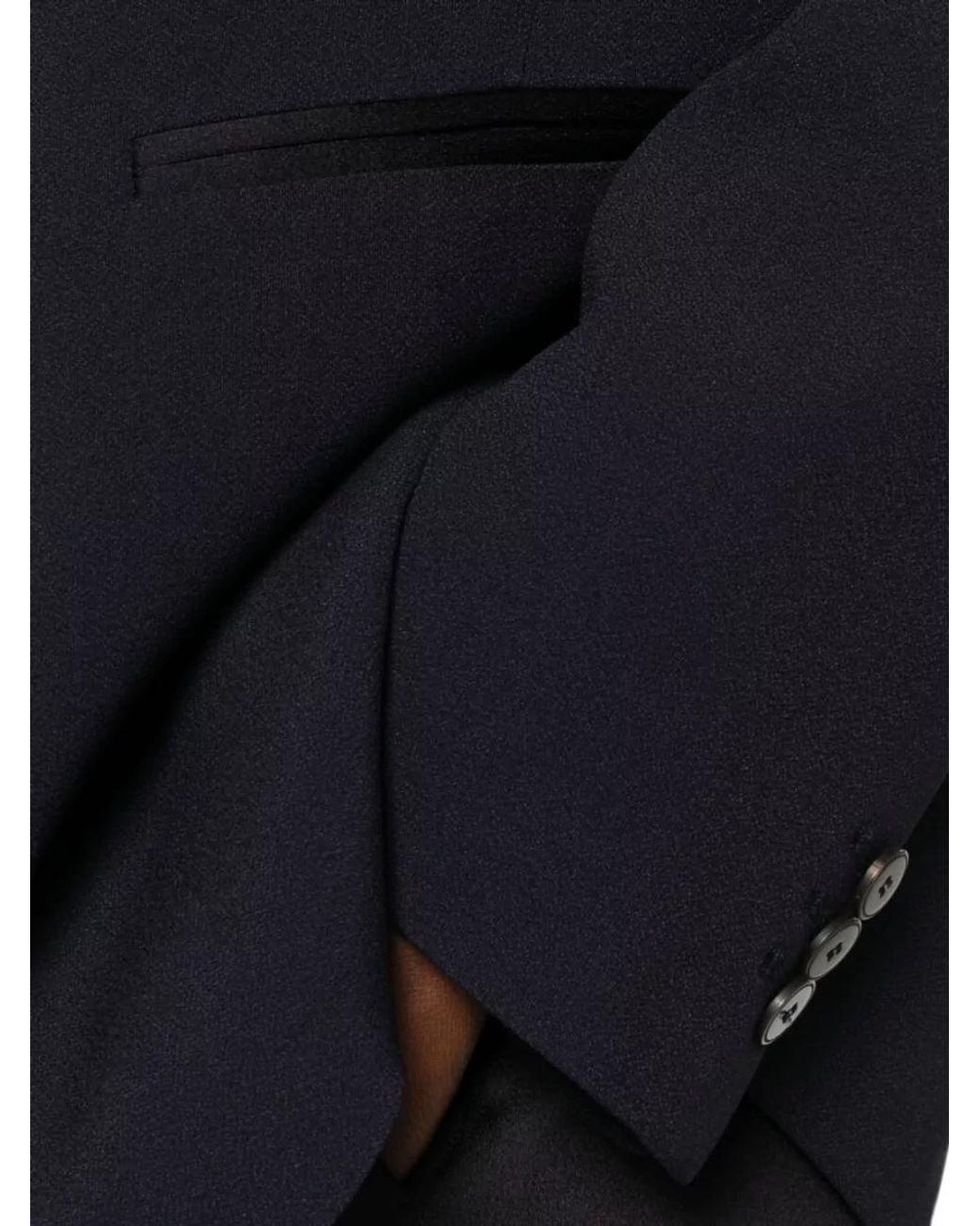 Forte_forte Blue Crepe Single-Breasted Blazer Jacket