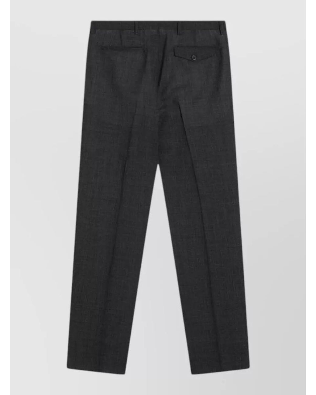 Prada Gray Virgin Wool Straight-Leg Trousers for men