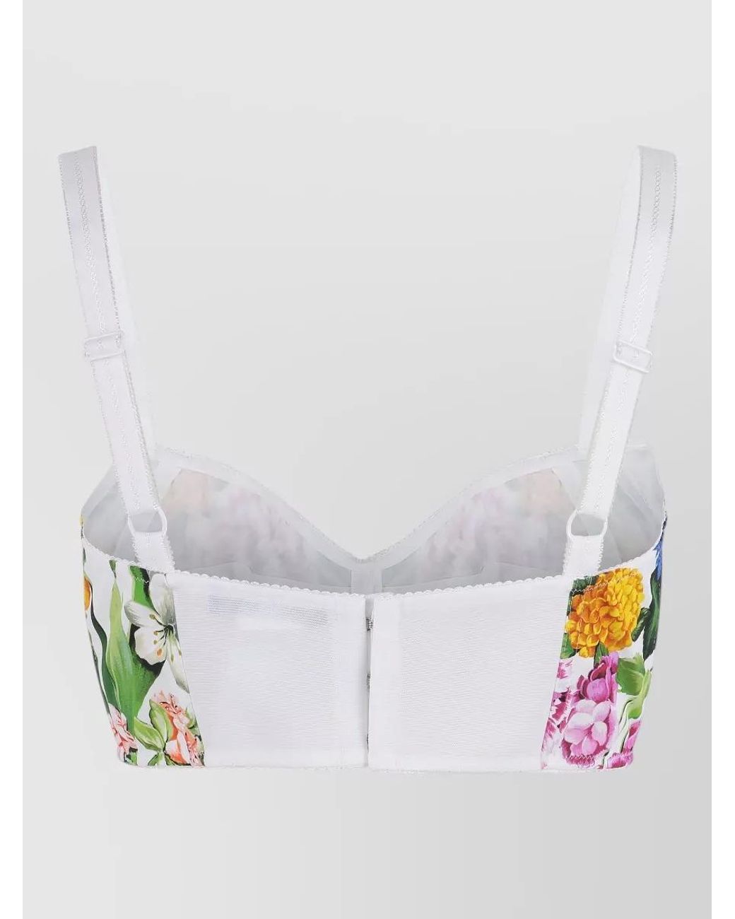 Dolce & Gabbana Multicolor Floral Print Cropped Bra Top
