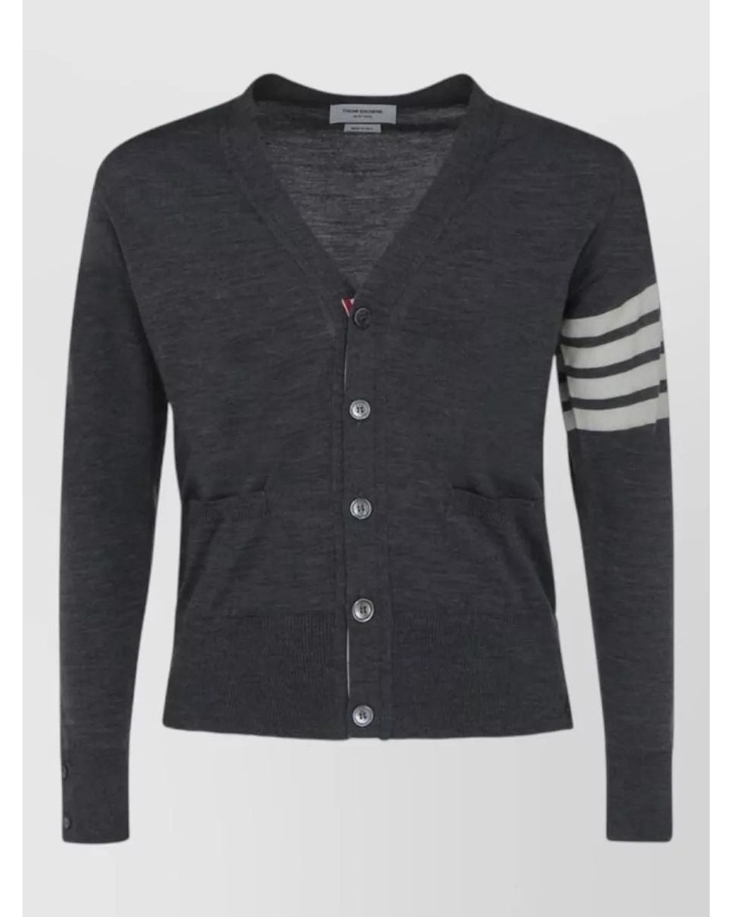 Thom Browne Black Wool Cardigan for men