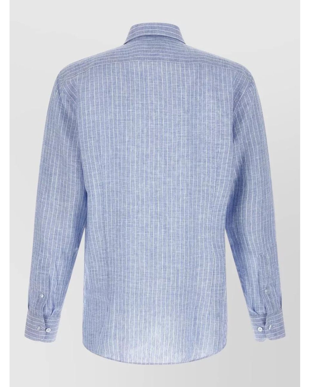 Etro Blue Striped Linen Shirt for men
