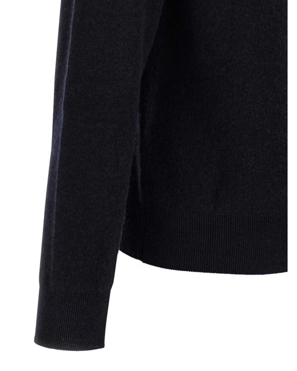 Brioni Blue Crew Neck Cashmere Sweater With Ribbed Cuffs And Hem for men