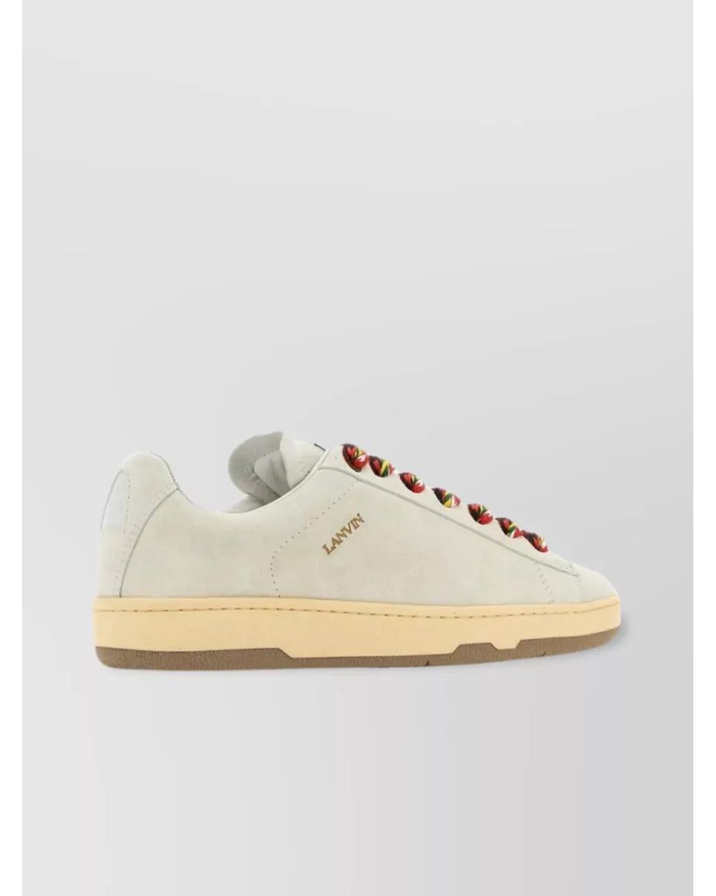 Lanvin Natural Leather Lite Curb Low-Top Sneakers