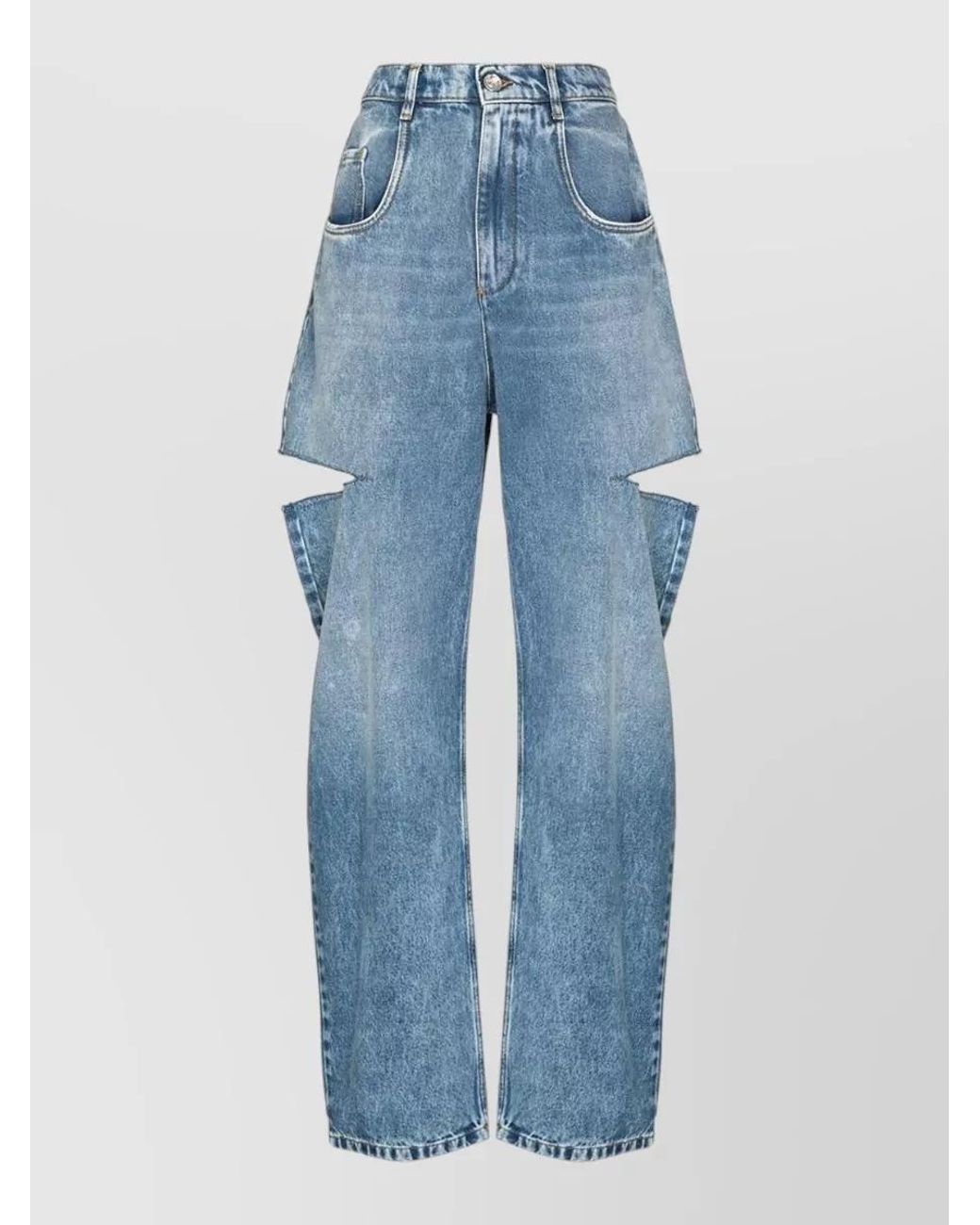 Maison Margiela Blue Denim High-Rise Straight-Leg Trousers