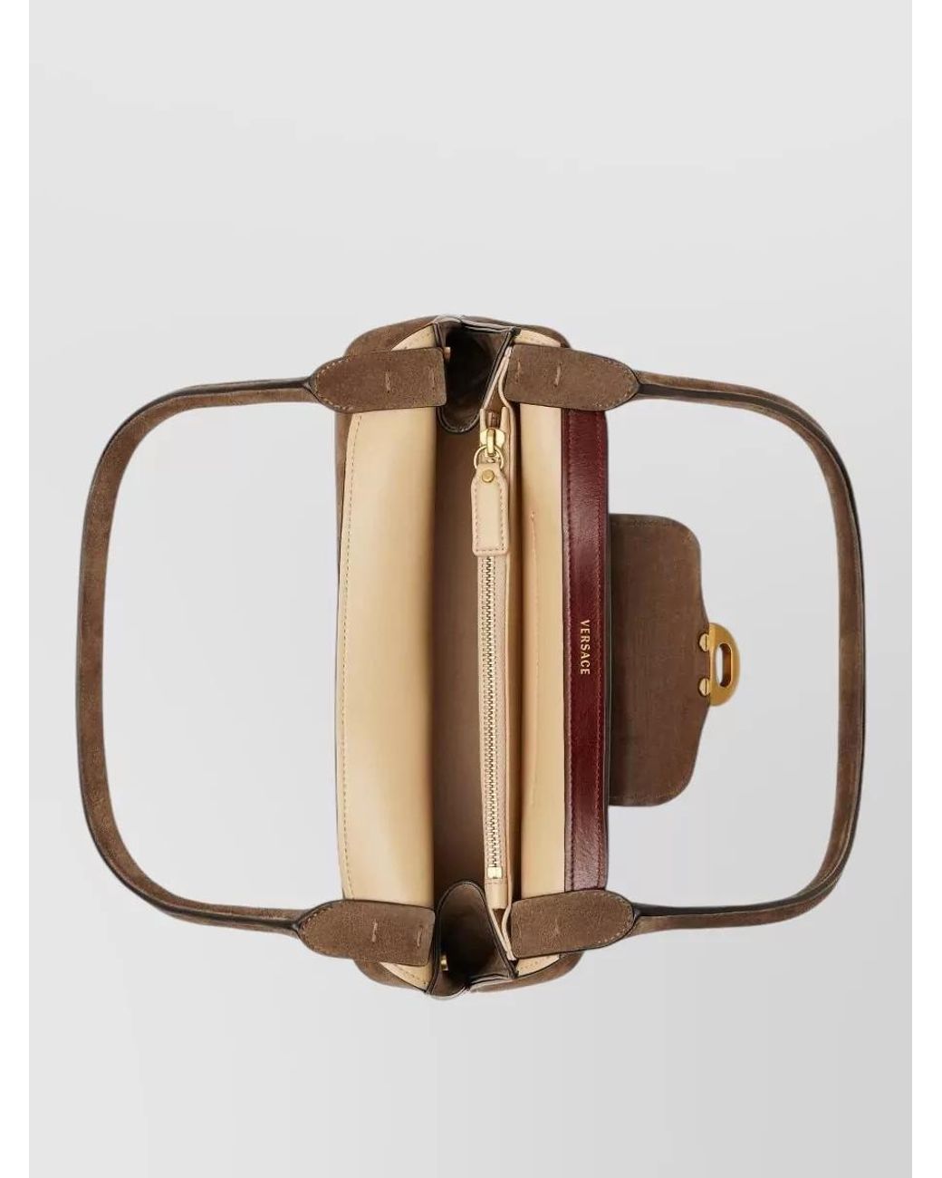 Versace Brown Na Leather Shoulder Bag