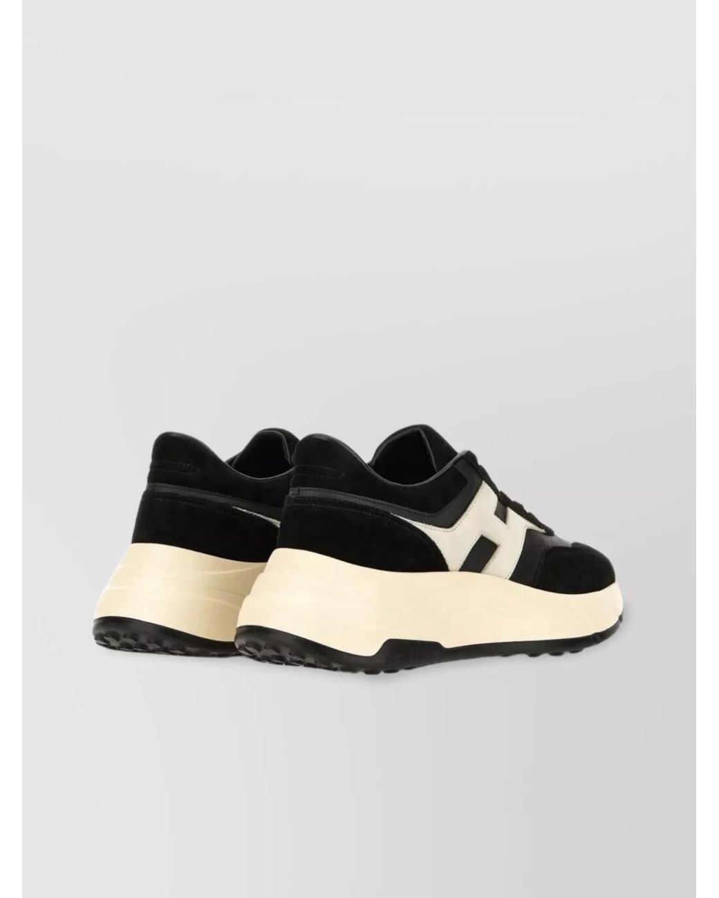 Hogan Natural Leather Panelled Lace-Up Low-Top Sneakers