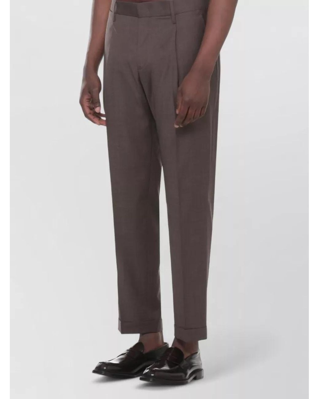 Briglia 1949 Gray Virgin Wool Straight-Leg Tailored Trousers for men