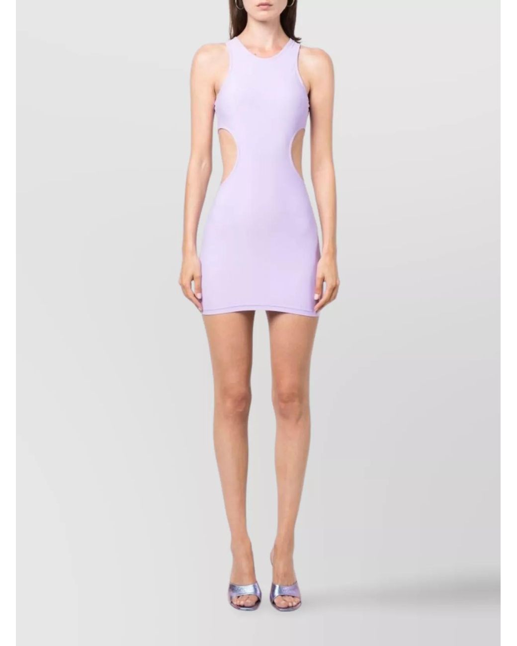 Reina Olga Purple Cutout Sleeveless Mini Dress