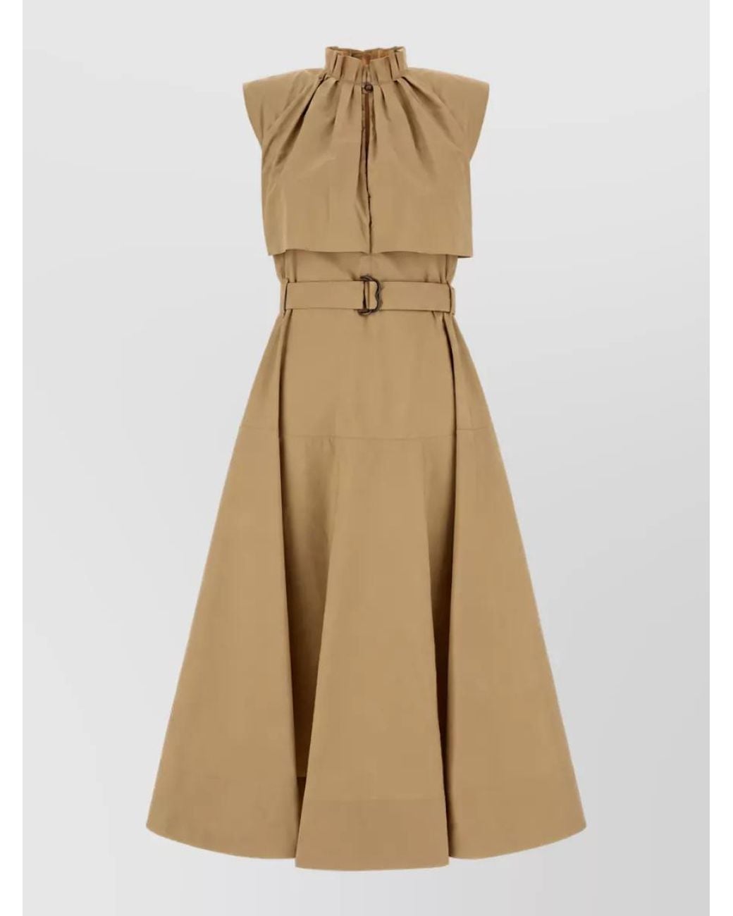 Burberry Natural Cotton Poplin Midi Dress