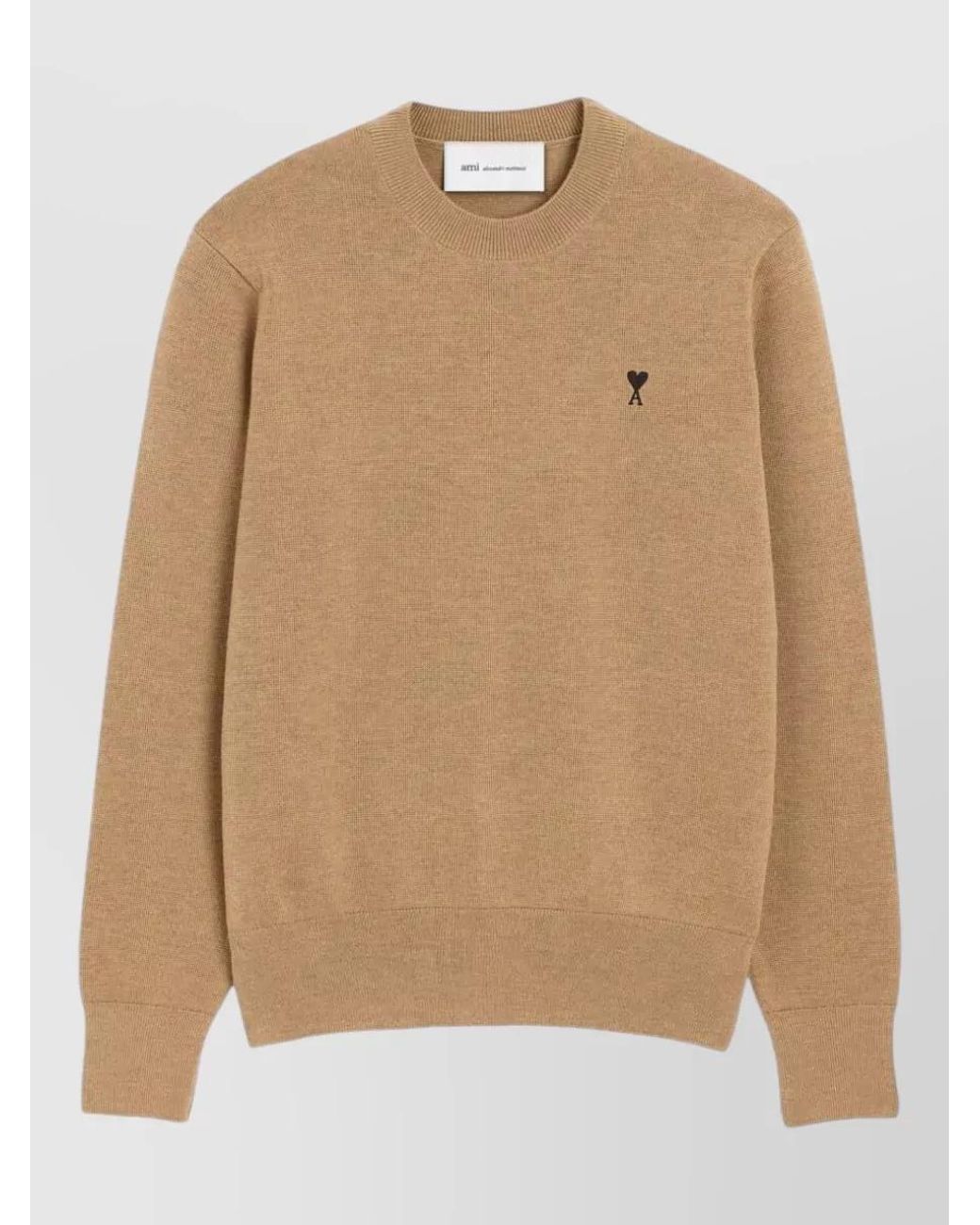 AMI Natural Wool Crewneck Sweater for men
