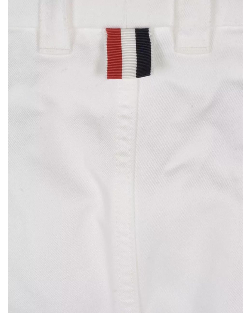 Thom Browne White Cotton Straight-Leg Chino Trousers for men