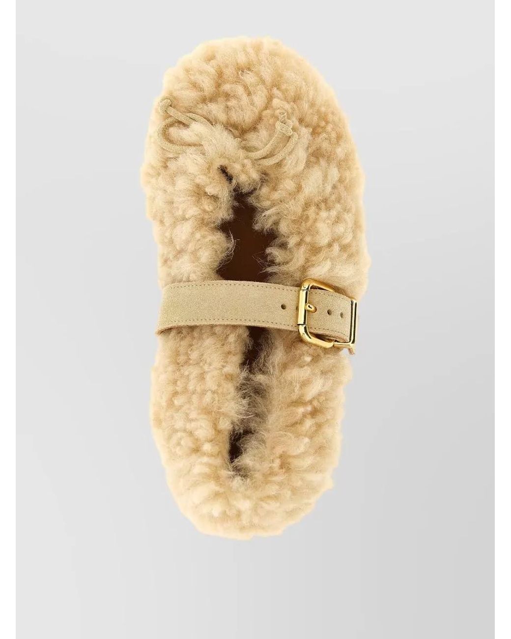 Marni Natural Shearling Ballet Flats