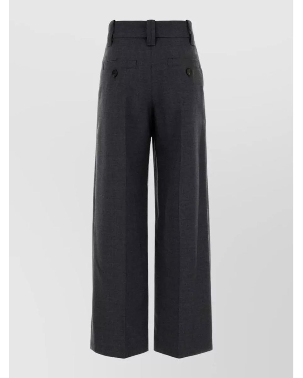 Brunello Cucinelli Blue Virgin Wool Wide-Leg Suit Trousers