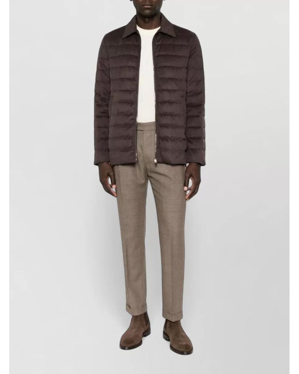 Herno Brown Quilted Down Padded Coat for men
