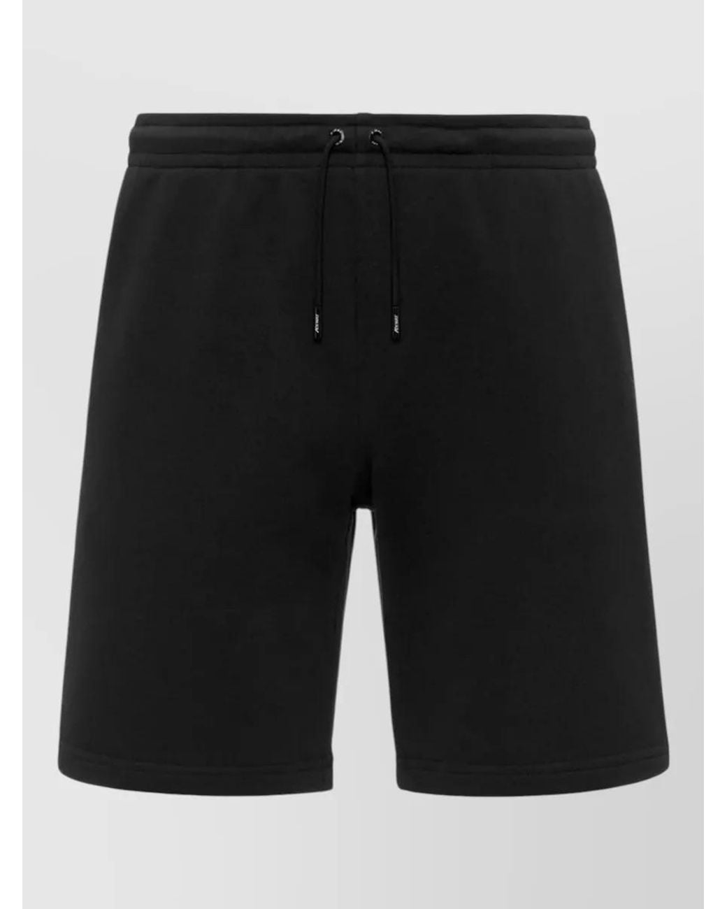 K-Way Black Cotton Deck Shorts for men