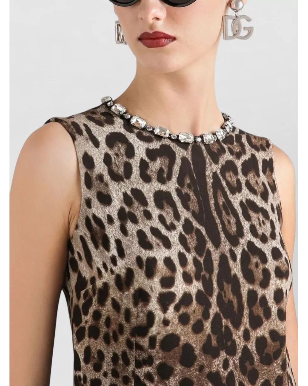 Dolce & Gabbana Brown Printed Mini Dress