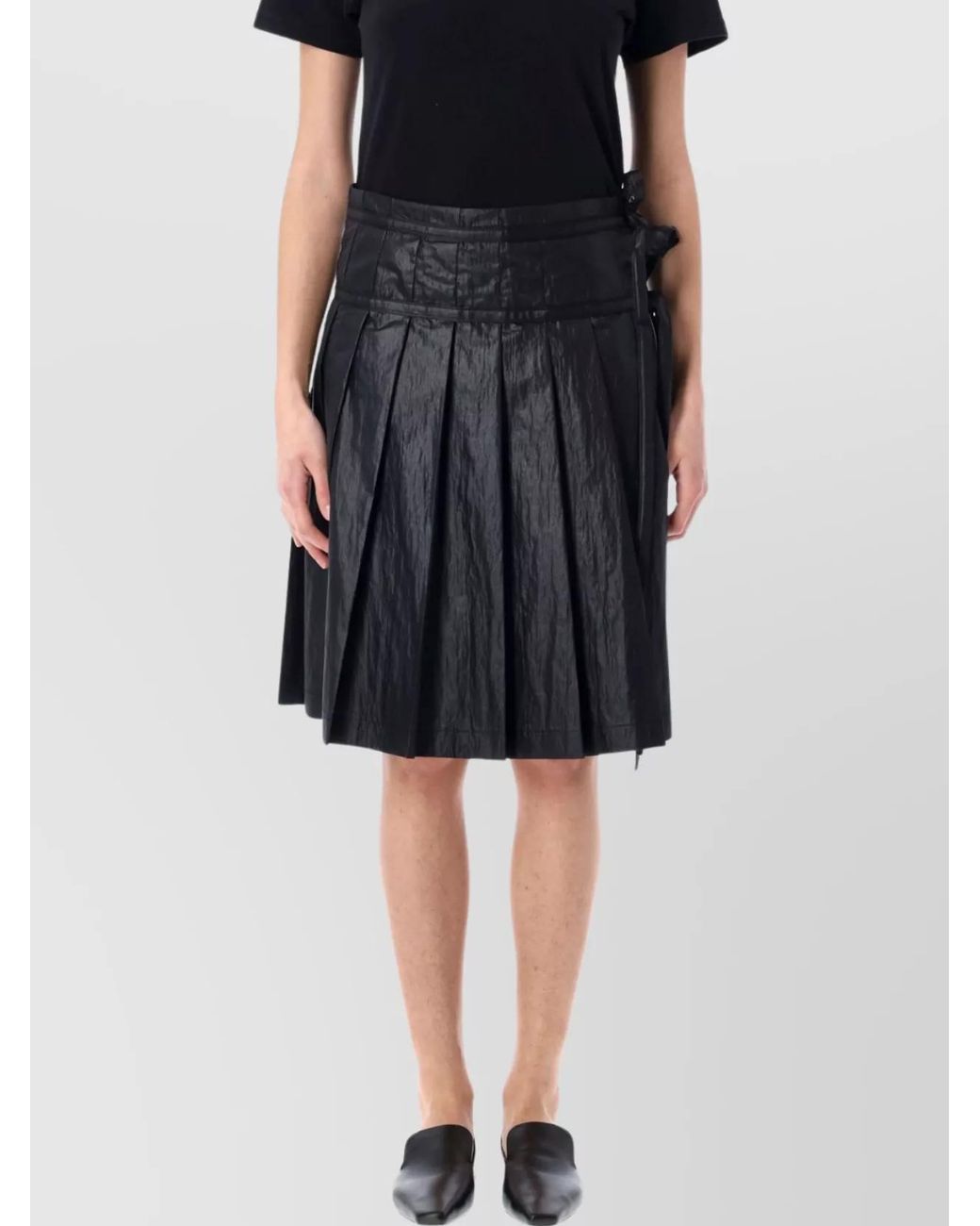 [LOW CLASSIC] / ☆ 25SS PLEATS WRAP SKIRT / BLACK Low Classic Pleated Zipper Skirt Wrap Detail in Black | Lyst