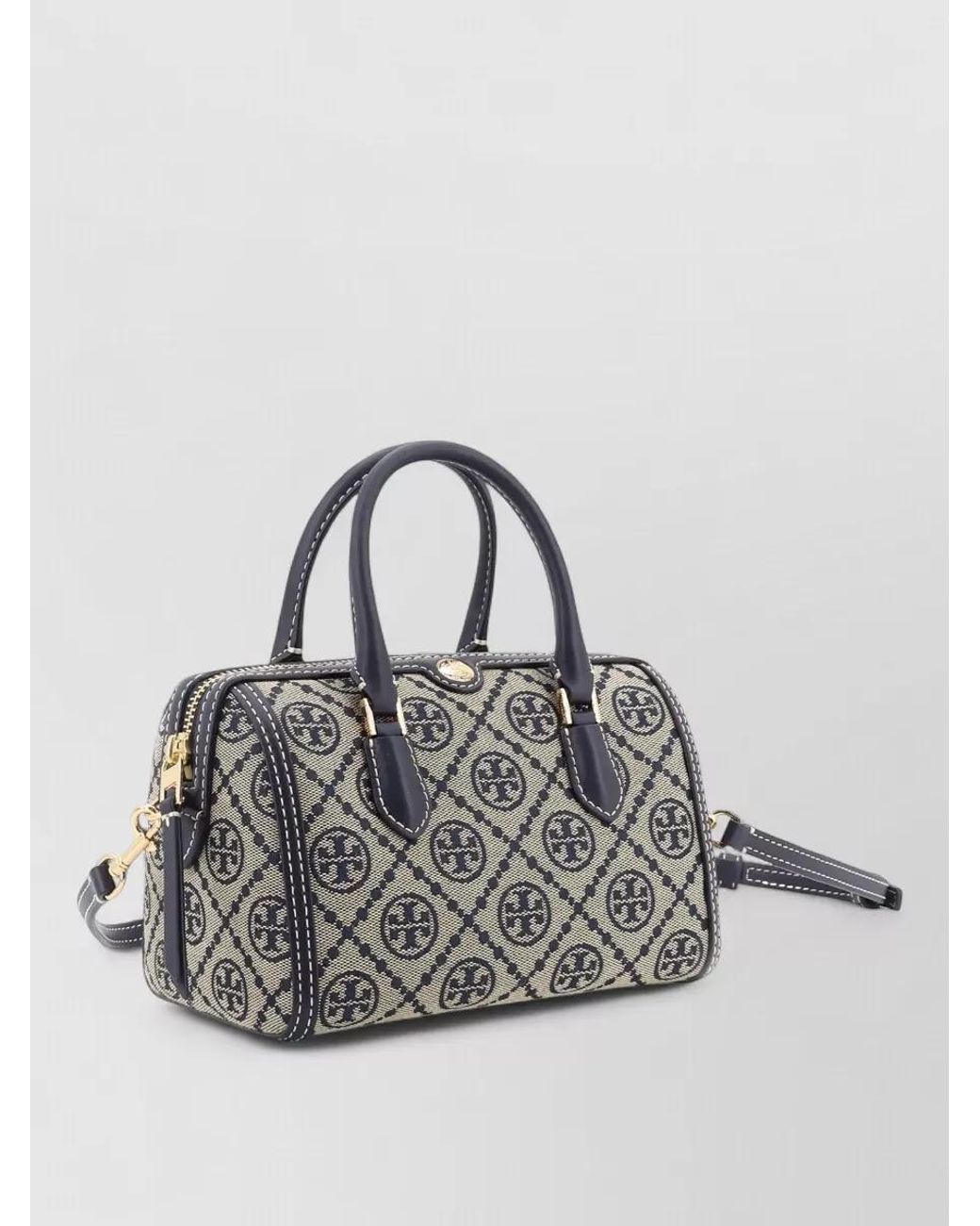 Tory Burch Gray T Monogram Mini Jacquard Shoulder Bag