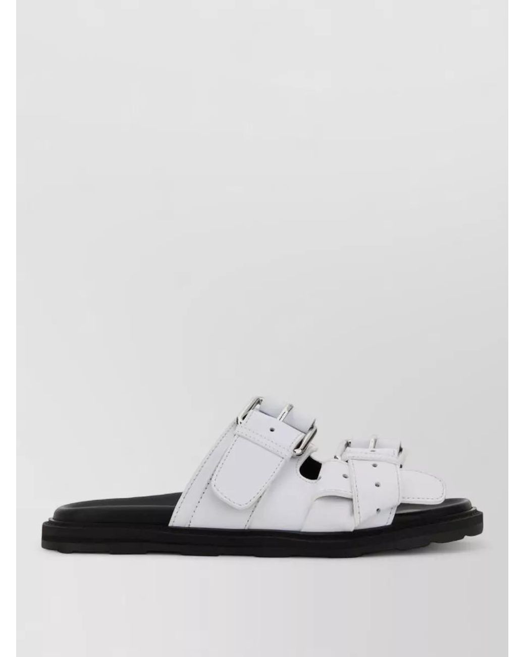 Moschino Multicolor Leather Slides Open Toe Flat Sole