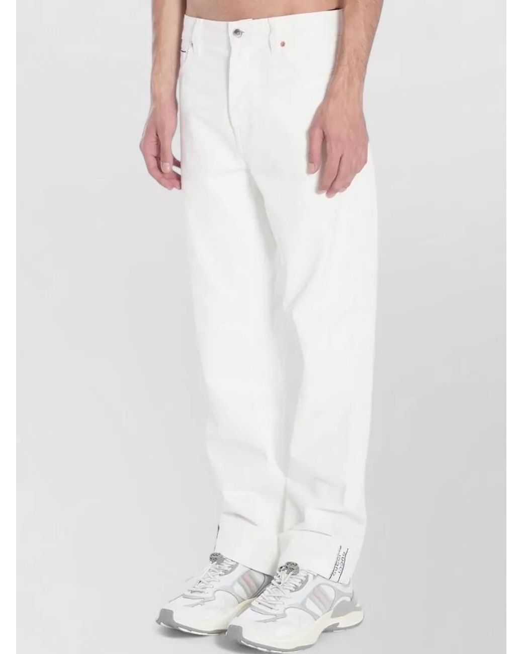 Gucci White Denim Straight-Leg Trousers for men
