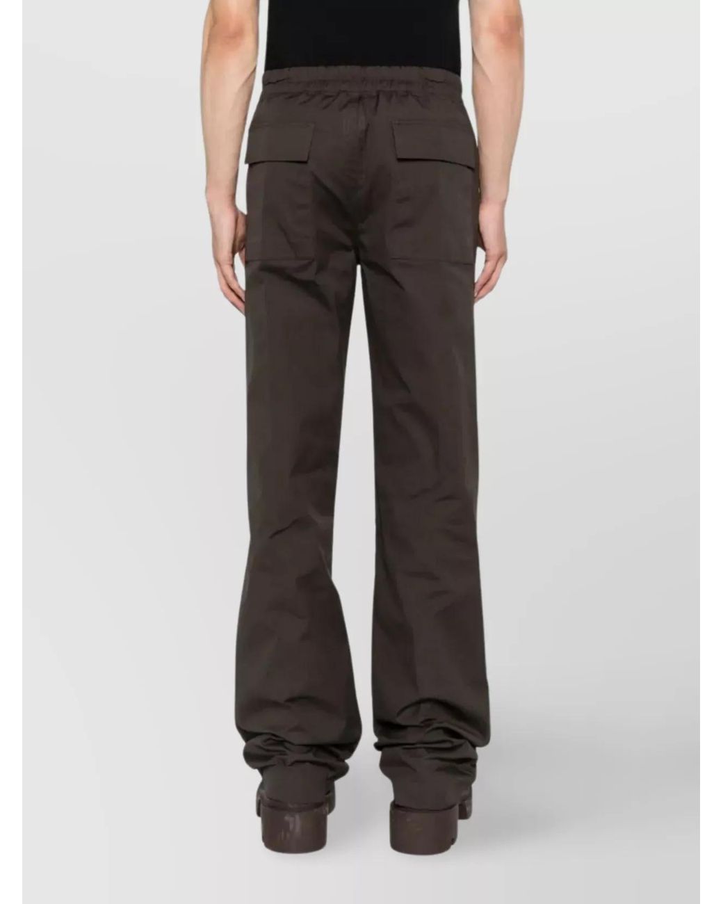 Rick Owens Gray Cotton Drawstring Loose Fit Trousers for men